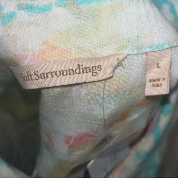 Soft Surroundings Cotton Gauzey Mixed Media Floral Tunic Top - Picture 5 of 6